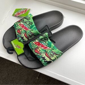 Mountain Dew Promo Slide Sandals, Size M (W7-8 / M6-7) NWT